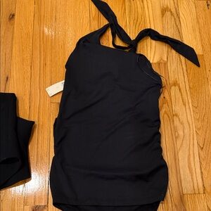 Anthropologie Black Halter Tank Top